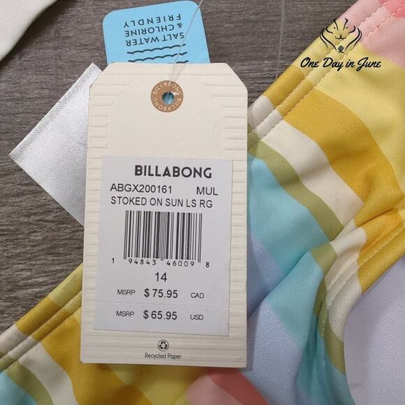 Billabong Stoked on Sun Rash Guard Set Size 14 - Picture 2 of 3